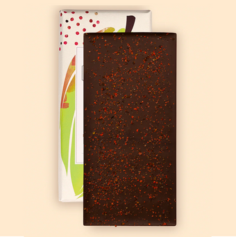 Tablette Chocolat 70% aux Baies Roses de Madagascar Bio