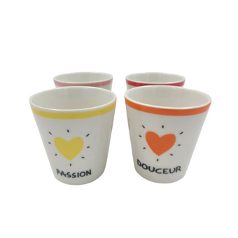 Set de 4 gobelets Amour