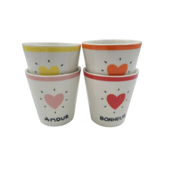 Set de 4 gobelets Amour